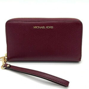 Michael Kors Large Flat Mf Phone Case Wallet Ox Blood